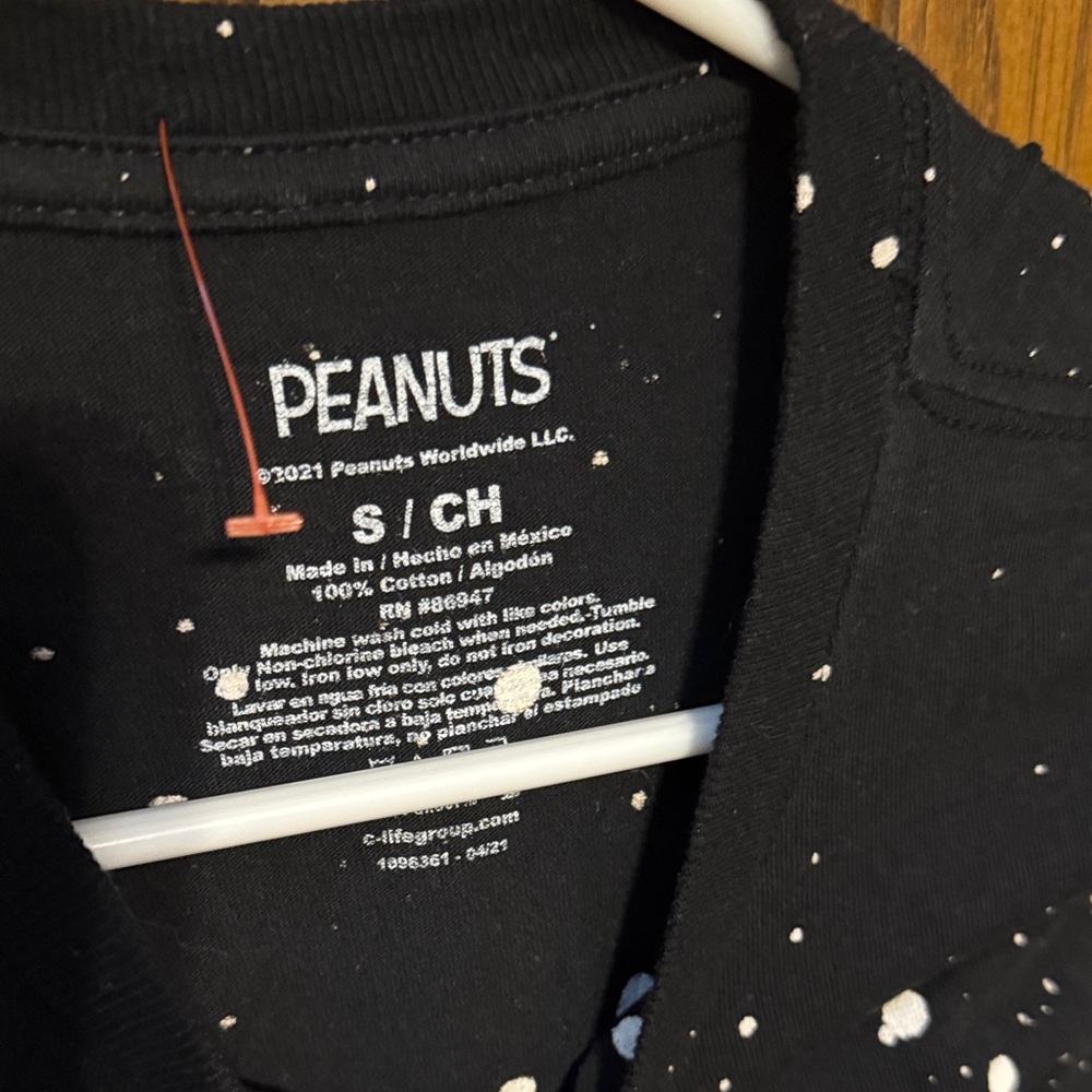 Peanuts Black and White Speckled T-Shirt - Picture 2 of 3